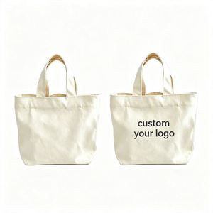 Short Handle <b>Mini</b> <b>Canvas</b> Tote with Letter Pattern Reusable Custom Logo & Size for Daily & Outdoor Use - Product Image 2