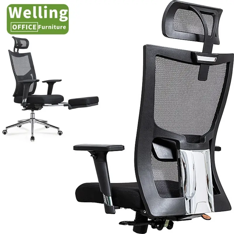 Ergonômico Encosto de Cabeça 3D Braço High Back Gerente Executivo Boss Tecido Malha Respirável Giratória Office Desk Chair