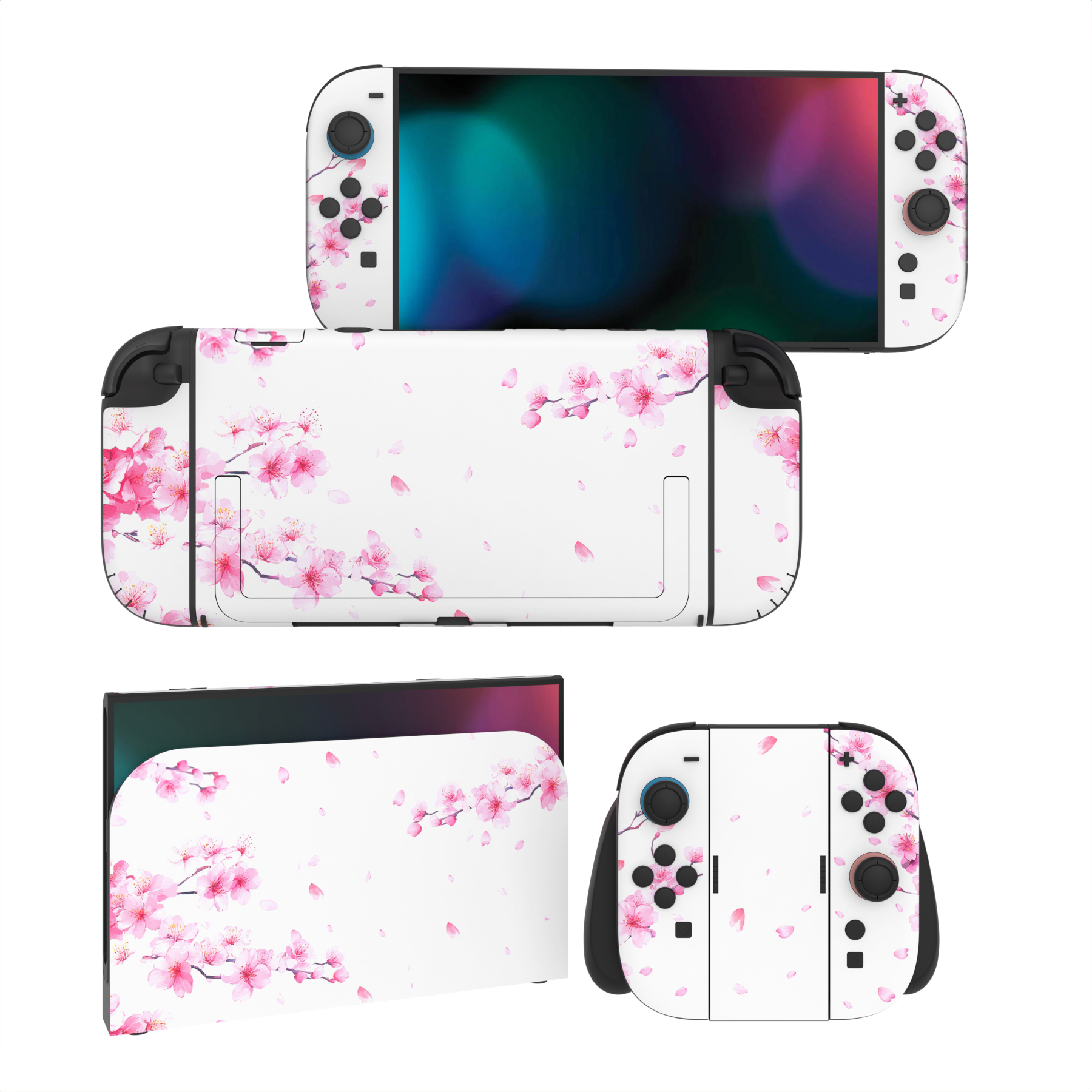 Conjunto completo de piel con patrón de pétalos de flores de cerezo