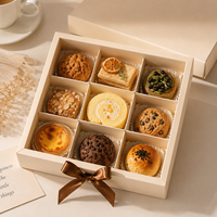Caja de Embalaje Personalizada para Galletas con Inserto de Papel, Caja de Panadería de Grado Alimenticio para Entrega Segura de Pasteles y Postres con Logotipo