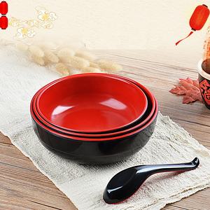 Vaisselle de service de restaurant personnalisée Style coréen Bol à riz en mélamine rouge noire de <span class=keywords><strong>5.5</strong></span> pouces - Product Image 4