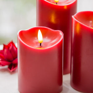 La décoration de la maison de Matti Pilier de <span class=keywords><strong>flamme</strong></span> réelle 3D à piles <span class=keywords><strong>Bougie</strong></span> à <span class=keywords><strong>led</strong></span> scintillante en cire de paraffine <span class=keywords><strong>rouge</strong></span> - Product Image 5