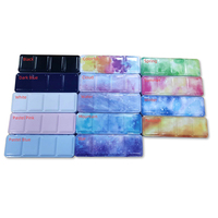 Art Kreation TB-MS Aquarellfarben-Set, Blechdose, bunt, rutschfest, vollflächig, 24 Farben, Malerei, festes Pigment, Pigmentfach