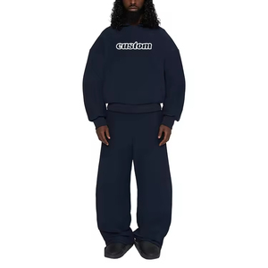 100% Bông Trống Chạy Bộ 2 Miếng Baggy Boxy Nặng Trọng Lượng Quá Khổ Áo Và Chạy Bộ Bộ Người Đàn Ông Bộ Đồ Thể Thao Tùy Chỉnh Mồ Hôi Phù Hợp Với - Product Image 4