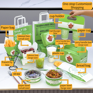 Venta al por mayor logotipo personalizado impreso biodegradable ecológico desechable papel Kraft comida ensalada arroz Ramen Bowl Sushi tapa transparente - Product Image 2