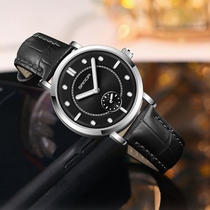 Reloj de cuarzo minimalista para mujer Sanda 1140, correa de silicona y cuero, reloj de pulsera informal luminoso, resistente al agua, para estudiantes - Product Image 5