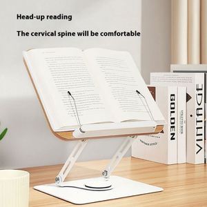 Modern Wood Adjustable Folding Art Theme Environment-Friendly Book <b>Holder</b> Stand Desktop Riser Reading Rack 360 Rotating Base for - Product Image 2