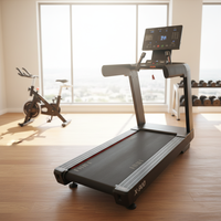 Tapis roulant électrique commercial robuste 3HP avec miroir LED et charge sans fil