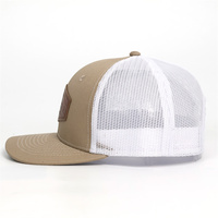 Casquette Trucker 6 Panneaux avec Patch en Cuir et Visière Courbée – Modèle Richardson 112 – Couleur Kaki – Meilleure Vente