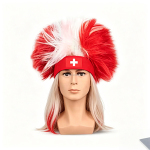 Pelucas Personalizadas HLC con el Espíritu del Equipo de Suiza, Pelucas para Fanáticos del Fútbol de Noruega, Pelucas para <span class=keywords><strong>Animadoras</strong></span> en Eventos Deportivos y Estadios - Product Image 4