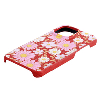Nouvelle coque de téléphone en cuir de veau avec bouton d'ouverture et bord peint pour iPhone 15 Pro Max 2026