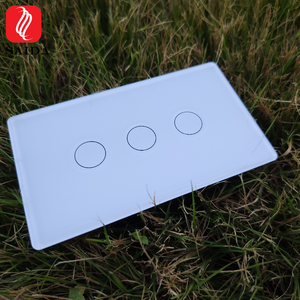 Revêtement AF couleur blanche personnalisé tactile trempé/commande vocale rideau intelligent/porte roulante 179*<span class=keywords><strong>69</strong></span>*2mm panneau de verre d'interrupteur - Product Image 4