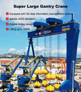 מנוף גשרי ענק 2000t-62m עם מערכת ניהול נתונים 5G, עיצוב עגלה כפולה ותאימות לתקני AWS - Product Image 4