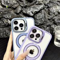 Support métallique double pour caméra Support magnétique pour téléphone Coque de protection de l'objectif Etui pour iPhone 13 14 15 16 Pro Max
