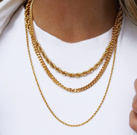 Roxi — collier de chaînes fines en or pour femme, chaîne à maillons avec perles rondes, en acier inoxydable, bijou à chevrons, 316L