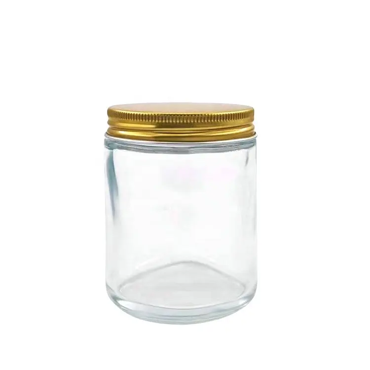 Ökologisch-freundliches luxus-glas apothekarisches glas luftdicht leer goldener deckel glasgefäß preis