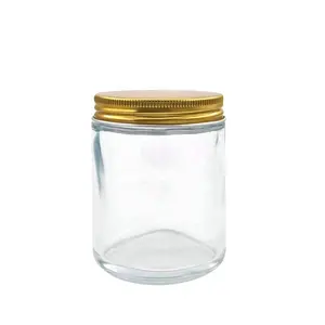 Eco Friendly Luxury Glass Apothecary Jar Airtight Empty Gold Lid Glass Jar Price