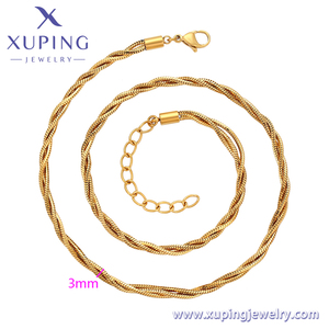 Collar XUPING de Moda Sencillo y Elegante, Chapado en Oro de 14K, Joyería de Moda - Product Image 2