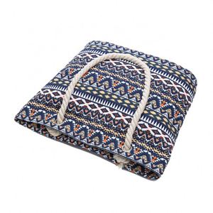 <b>Wholesale</b> Custom Zipper Canvas Summer <b>Tote</b> Beach <b>Bag</b> With Cotton Strap - Product Image 3