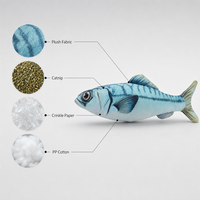 Jouet pour chaton Famipet, nouveau design estival coloré en forme de poisson, jouet en peluche douce et froissée avec herbe à chat