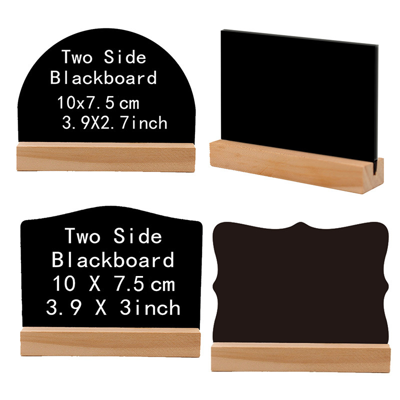 Nordic Style Wooden Double-Sided Writable Blackboard Message Board Label Rectangle for Home Party Bar Counter Decorative Use