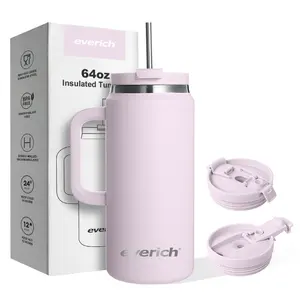 In acciaio inox 64oz avventura Flowstate Quencher tazza da viaggio 64oz Tumbler con manico e paglia