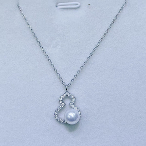 Collier de luxe haut de gamme pour femme Zhuji avec pendentif et breloques en perle naturelle de gourde Aurora sans défaut de 6-7 mm et en argent pur - Product Image 4