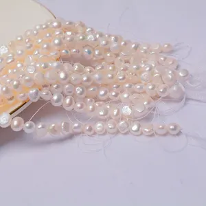 Perle barocche d'acqua dolce Haiyang fili di vera perla sciolti perle bianche naturali - Product Image 1