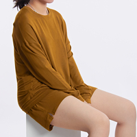 Luckpanther respirant deux pièces pull ensemble surdimensionné hauts courts col rond pull costumes courts survêtement survêtement