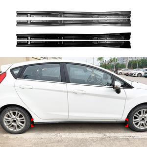 Amp-Z Side Skirt Diffuser Carbon Fiber Texture Matte Finish For Ford Fiesta Mk7 2008-2017 Small Surround Body Kit - Product Image 1