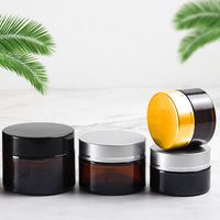 Venta al por Mayor de Frascos Cilíndricos de Vidrio Ámbar de 5g/10g-150g para Cosméticos, con Tapas con Gotero, para Crema Facial, Reciclables, Impresión Personalizada, MOQ de 100 Piezas