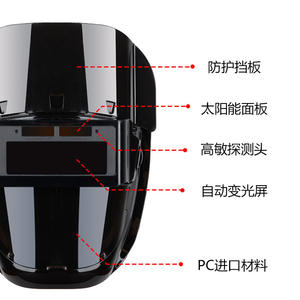 Casque de soudage à vision complète en PC, ajustement automatique de la lumière, isolation thermique, anti-éblouissement, léger, avec bandeau relevable - Product Image 3