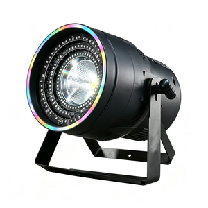 Projecteur LED Par <span class=keywords><strong>Abyss</strong></span> 200W blanc chaud COB avec anneau LED RGB, contrôleur DMX 512, éclairage de scène pour bar, DJ, mariage - Product Image 1