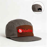 Casquette de camping personnalisée de haute qualité, design à séchage rapide, logo thermocollé, randonnée, plein air, casquette de sport à cinq panneaux