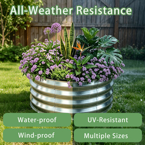Circular Modular Galvanized Steel Raised Garden Bed Corrugated <b>Large</b> Outdoor Metal Rustproof Heavy Duty Easy-to-assemble <b>Planter</b> - Product Image 2