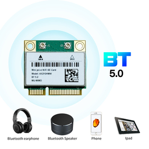 PCI-E Wifi6ดูอัลแบนด์ความเร็ว3000Mbps AX210HMW <span class=keywords><strong>Intel</strong></span> <span class=keywords><strong>AX210</strong></span>ไร้สาย <span class=keywords><strong>WIFI</strong></span> การ์ดครึ่งตัว <span class=keywords><strong>WiFi</strong></span> BT 5.0 802.11ax /ac 2.4GHz 5GHz 2.4 ghz/ 5GHz - Product Image 3