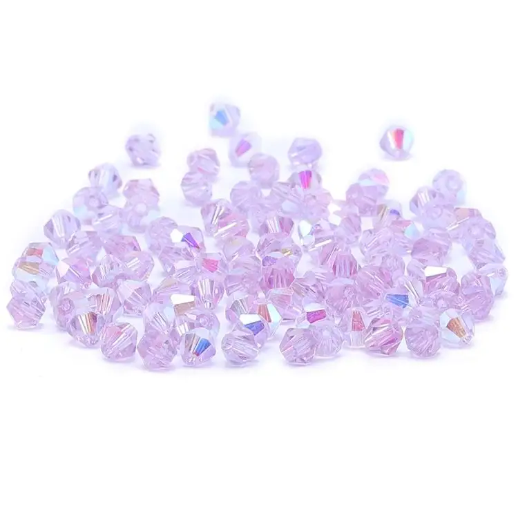 Honor Of Crystal Bright Purple Bicone Spacer Mix Color Glass Loose Beads For Jewelry Making