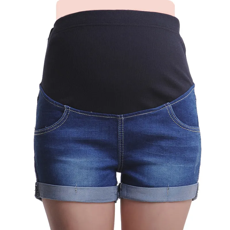 Toptan sıcak satış yaz sıkı annelik şort kadınlar için hamile pantolonu kot