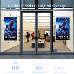 Affichage numérique double écran super fin 55 pouces à fixation murale, écrans LCD FHD double face, lecteur multimédia transparent LD - Product Image 4