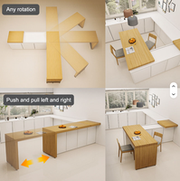 Système de rail supérieur OEM d'usine avec mécanisme rotatif, accessoires de comptoirs extensibles coulissants, table coulissante pour îlot de cuisine
