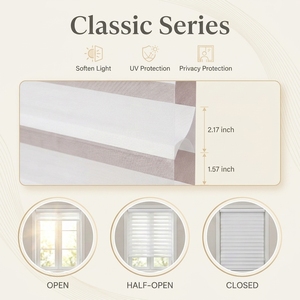 Persianas Shangrila, tratamientos de ventana duraderos modernos motorizados, persianas Shangri-la, persianas triples para ventana - Product Image 3