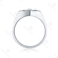 Gemnel 925 sterling argent 18k or vermeil 0.1 microns abeille noir émail chevalière hommes anneaux