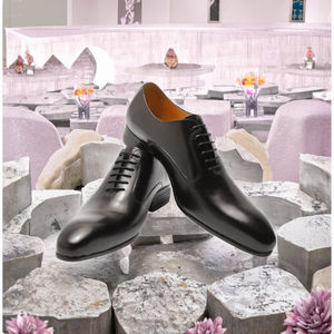 Chaussures Oxford de luxe imperméables pour hommes, en cuir noir et marron, à lacets, bout pointu, plates, pour le bureau et les mariages - Product Image 2