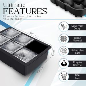 BPA Miễn Phí Biểu Tượng Tùy Chỉnh <span class=keywords><strong>Ice</strong></span> <span class=keywords><strong>Cube</strong></span> Khay Silicone Sphere <span class=keywords><strong>Ice</strong></span> Ball Lớn Quảng Trường Nhà Sản Xuất Với Nắp <span class=keywords><strong>Ice</strong></span> Khuôn Mẫu Cho Whiskey Cocktail Bourbon - Product Image 2