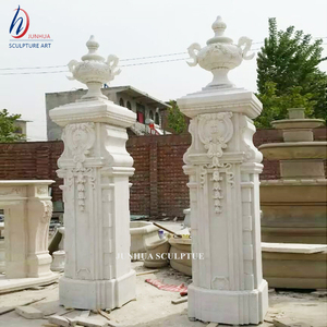 Nhà Máy Bán buôn giá rẻ bằng đá cẩm thạch trắng vuông nhà thiết kế trụ cột - Product Image 1