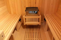 Hemlock/Red Cedar Barrel Dampfs auna im Freien Traditionelles elektrisch beheiztes Sauna haus mit Schindeln
