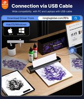 Mesin Printer Stencil Tato Rongta F81S Nirkabel, Perlengkapan Tato untuk Profesional dan Pemula, Koneksi Bluetooth/USB