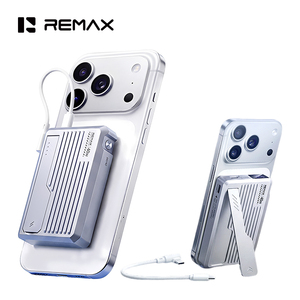Cargador Portátil REMAX FP-67 de Aleación de Zinc, 10000mAh, PD 40W, Cable Desmontable, Carga Inalámbrica Magnética Rápida con Soporte para Teléfono, Ideal para Viajes - Product Image 1