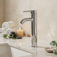 Mitigeur de robinet de lavabo rond en laiton haut