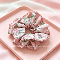 Chouchous en tissu doux avec bordure en dentelle à volants, élastiques à cheveux très extensibles, multicolores, accessoires capillaires pour femmes
